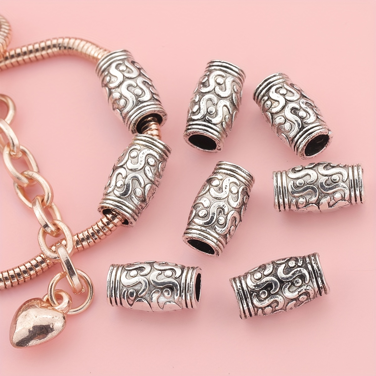 60pcs Tibetan Drum Spacer Beads for DIY Jewellery Making